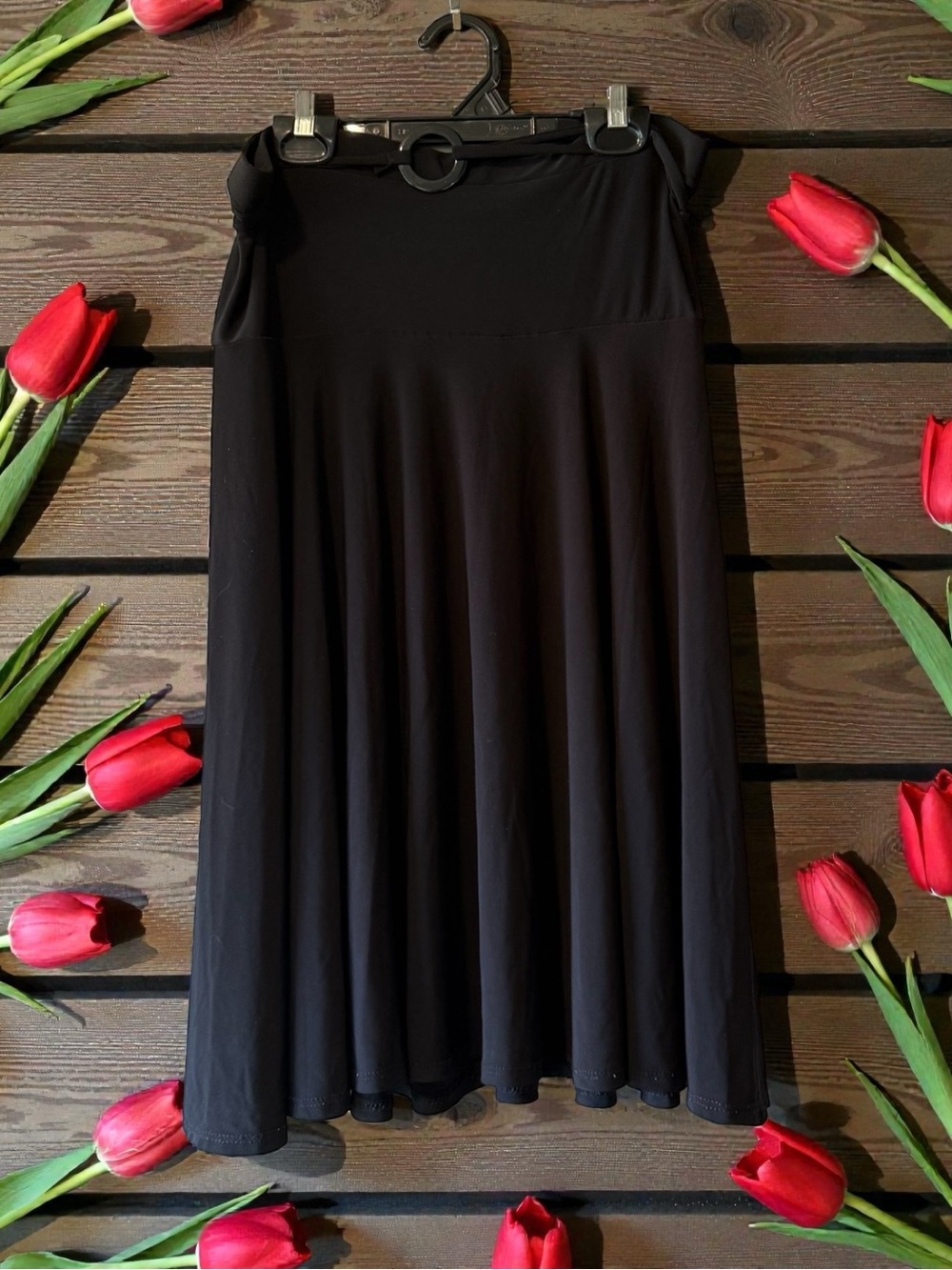 Clientele Black Midi Skirt